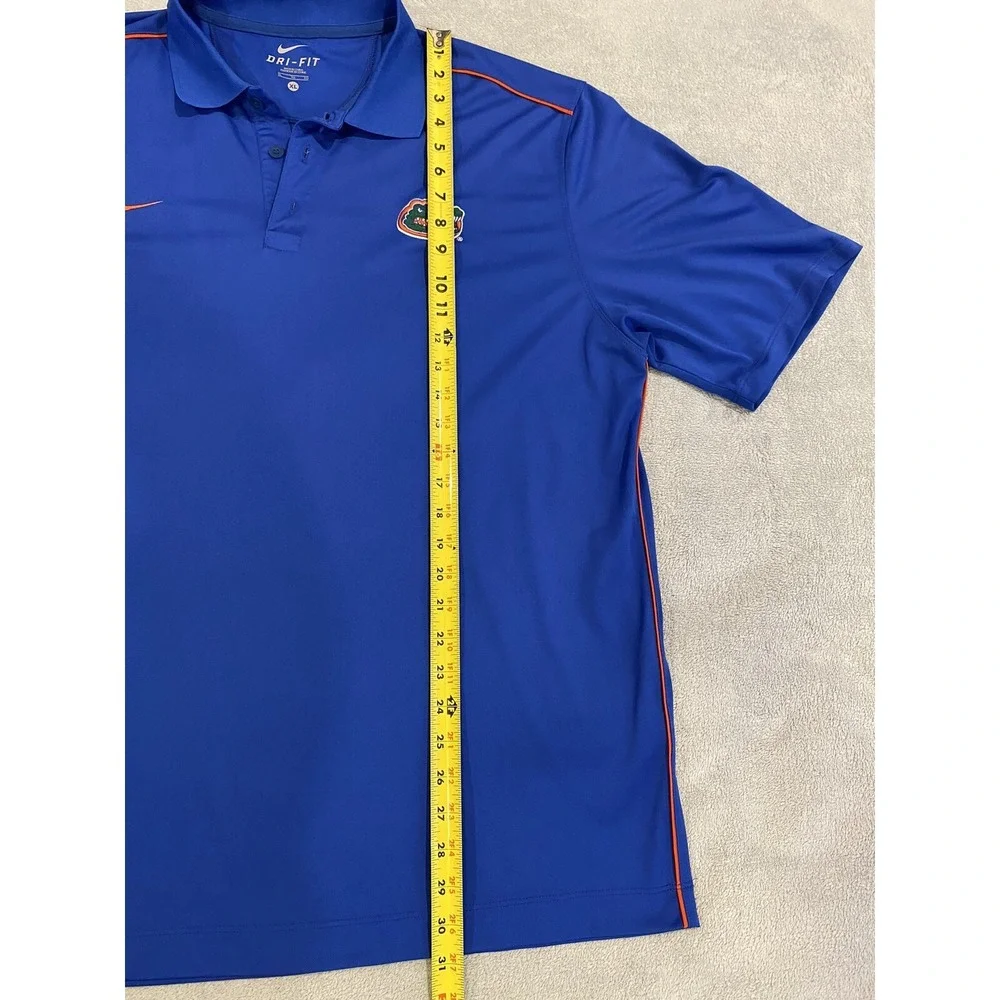 Mens Nike Dri Fit Florida‎ Gators Short Sleeve Golf Polo Shirt Blue XL